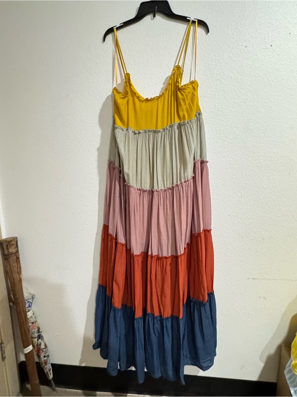Women’s Multi-Color Tiered Maxi Dress - Mustard, Olive, Pink, Red, Navy